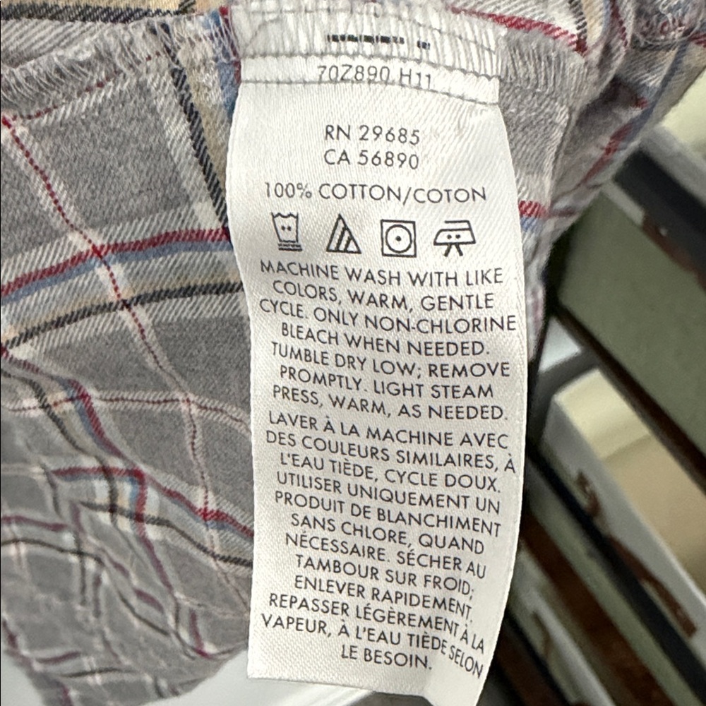 Pendleton Gray Plaid Cotton Flannel Button Down S… - image 5